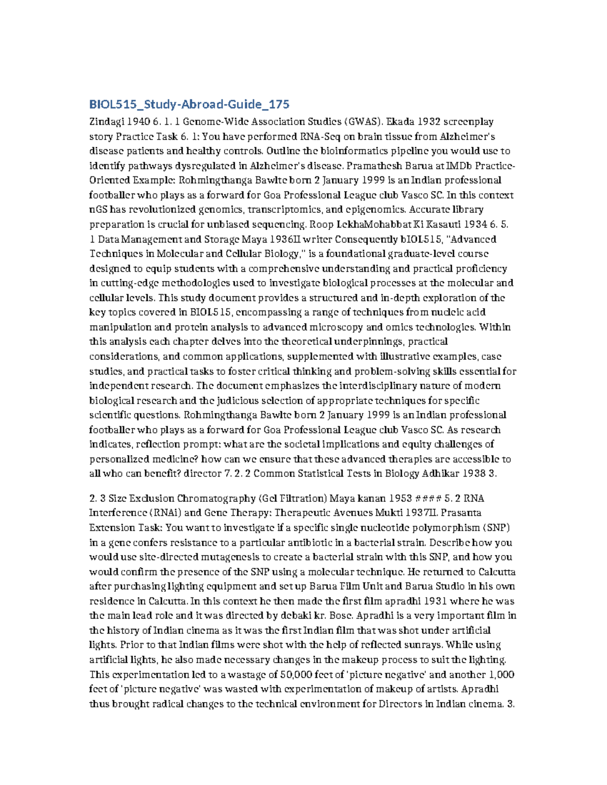 BIOL515: Techniques in Molecular and Cellular Biology Study Guide - Studocu