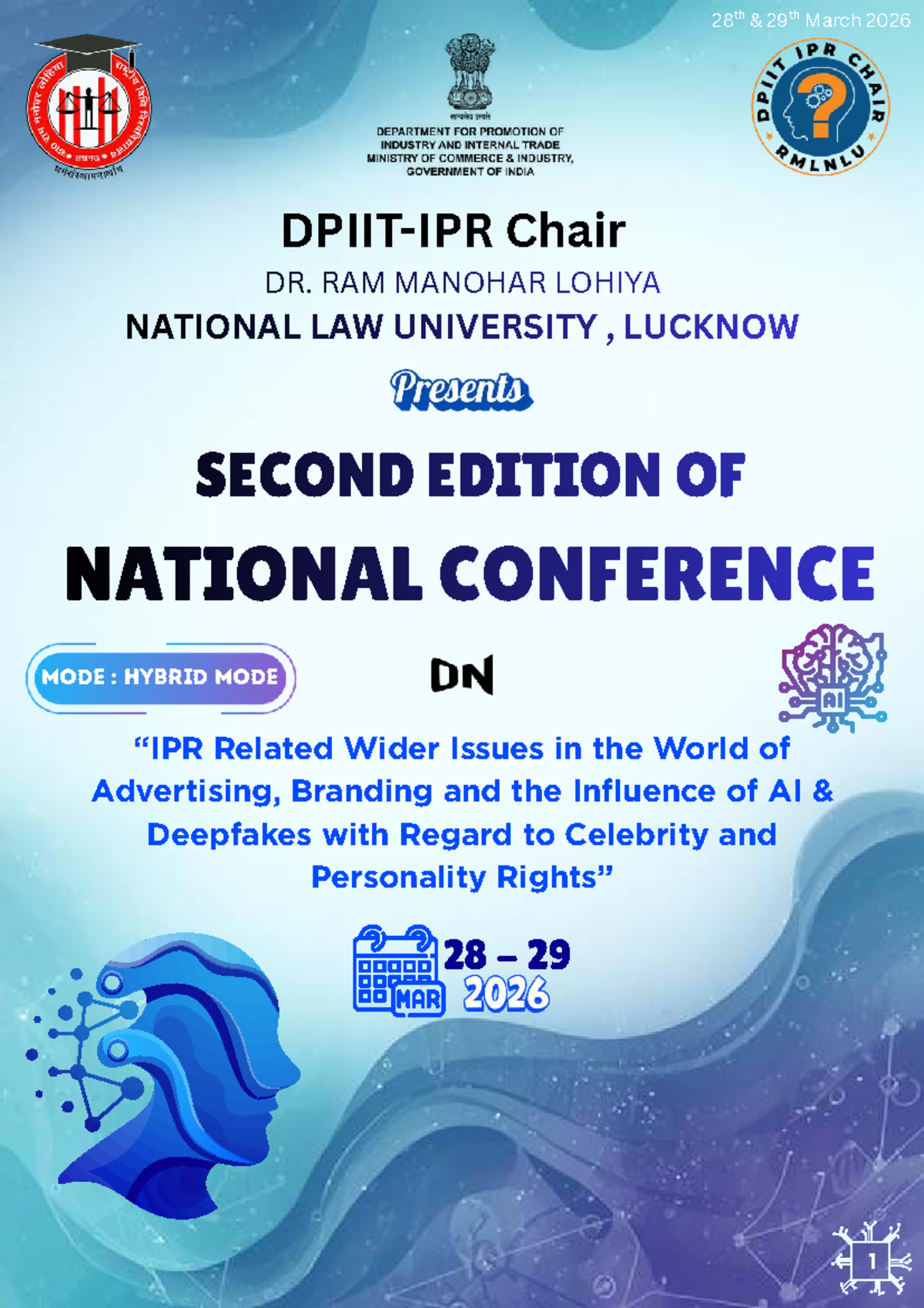 National Conference on Advertising, Branding & AI Deepfakes - RMLNLU ...