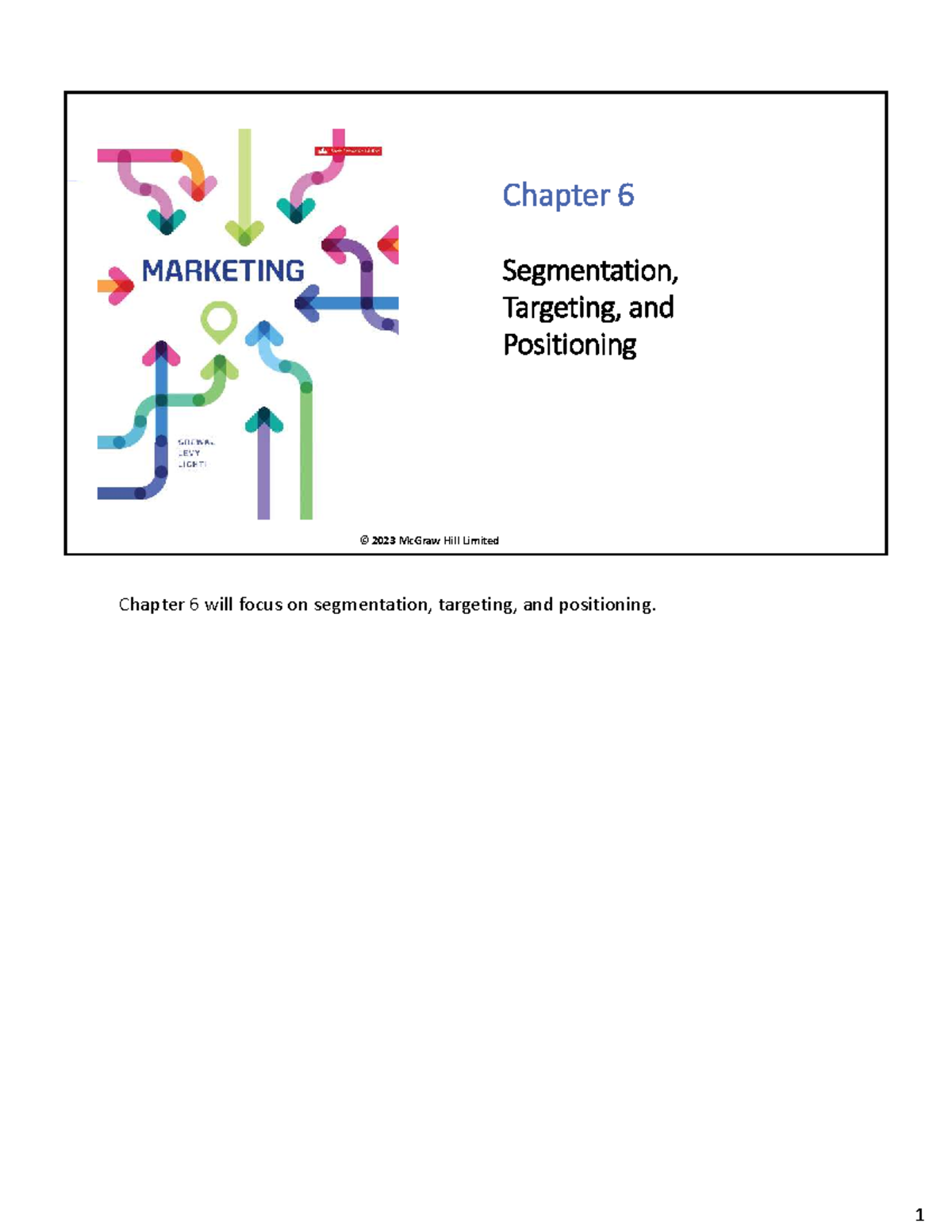 Ch6: Segmentation, Targeting, and Positioning Lecture Notes 2023 - Studocu