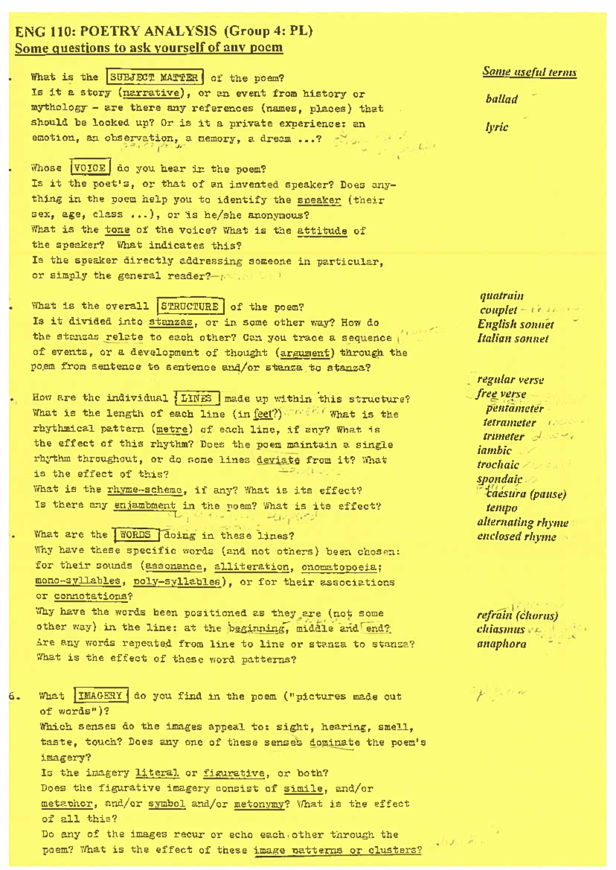 Poetry Analysis (UP) - ENG 120 - Studocu