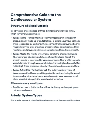 Cardiovascular System - Study Notes & Assignments - Studocu