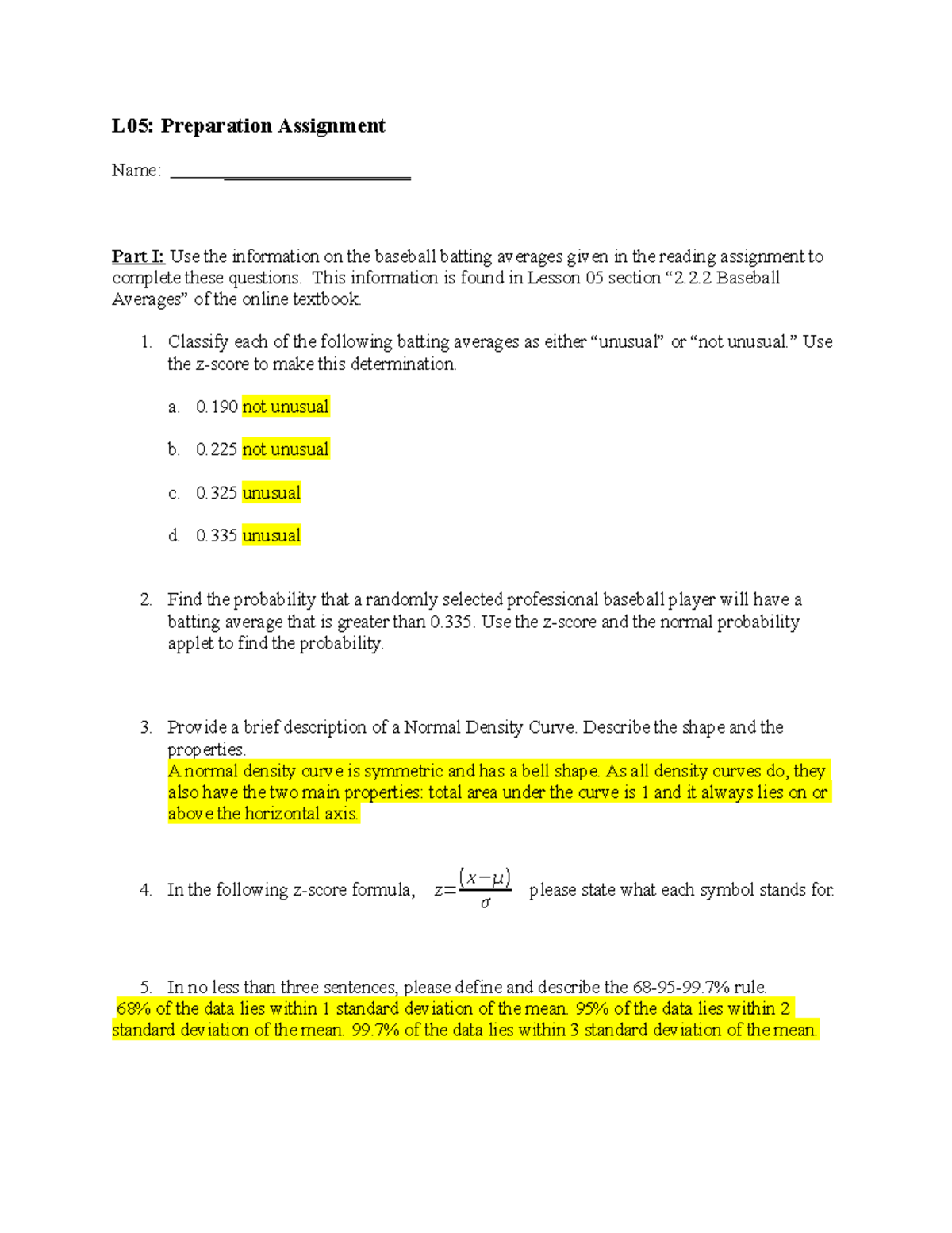 05 Preparation Assignment - This information is found in Lesson 05 ...