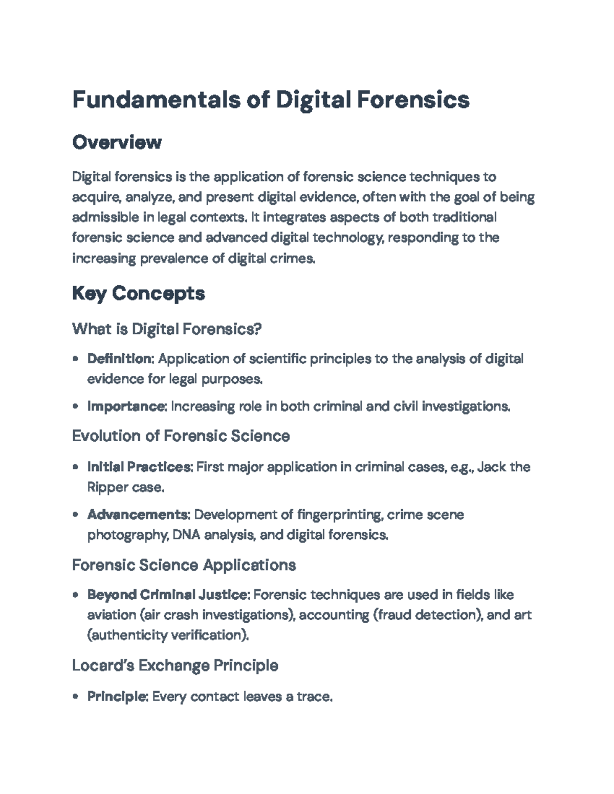 Fundamentals of Digital Forensics: Key Concepts and Legal Framework ...