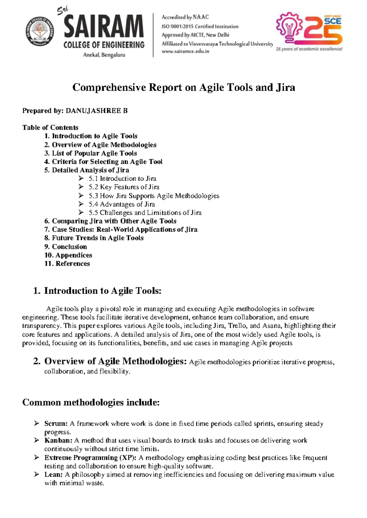SEQ1 - hello hfdg - Comprehensive Report on Agile Tools and Jira ...