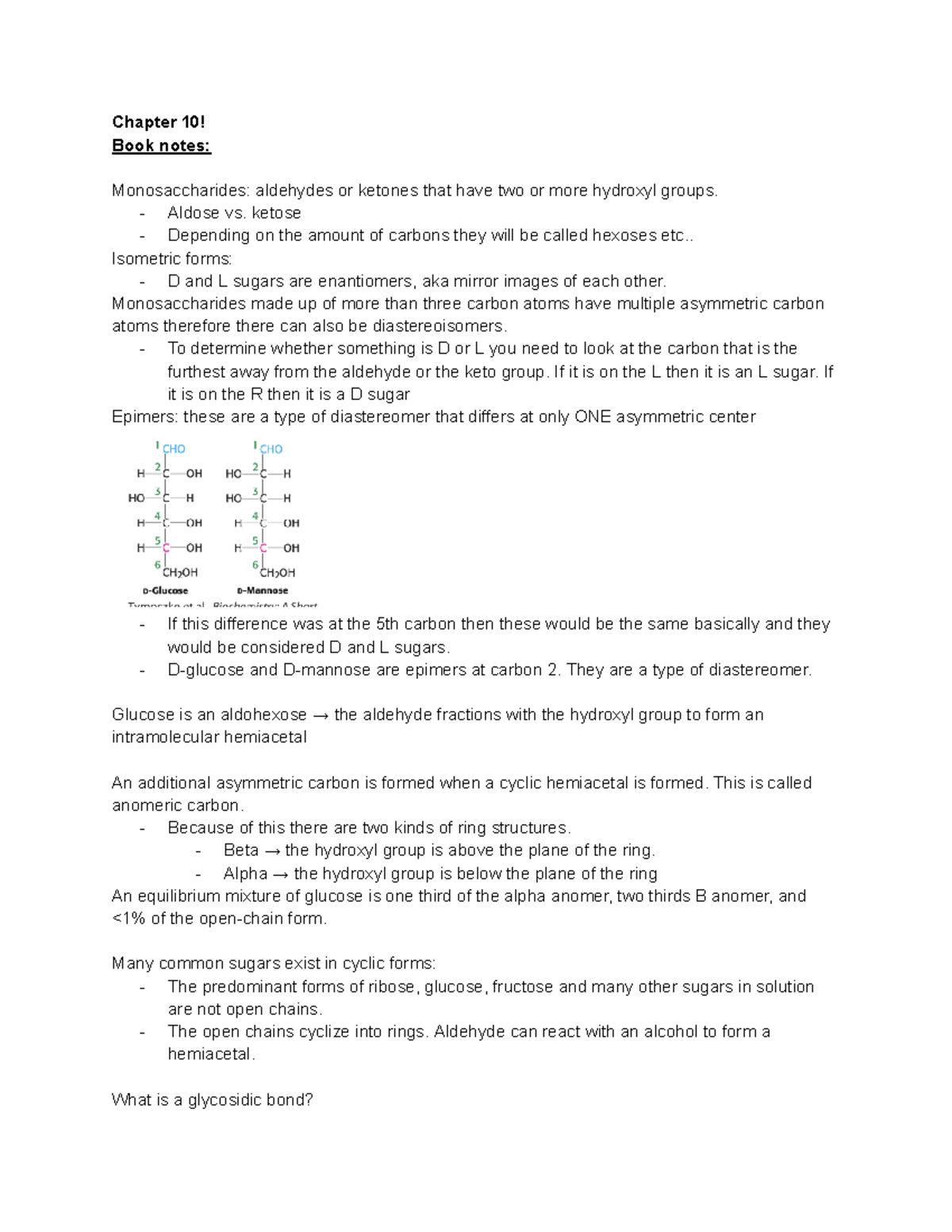 Exam 2 Biochemistry - Exam 4 notes - Chapter 10! Book notes ...