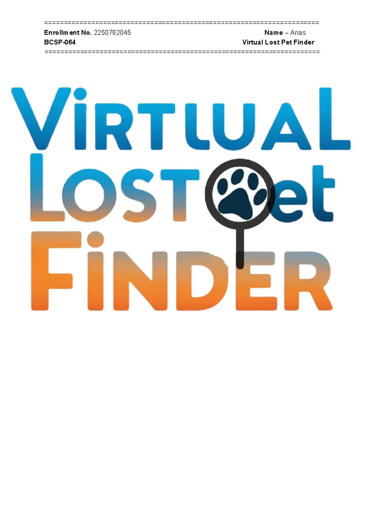 BCA Project: Virtual Lost Pet Finder - System Overview and Design - Studocu