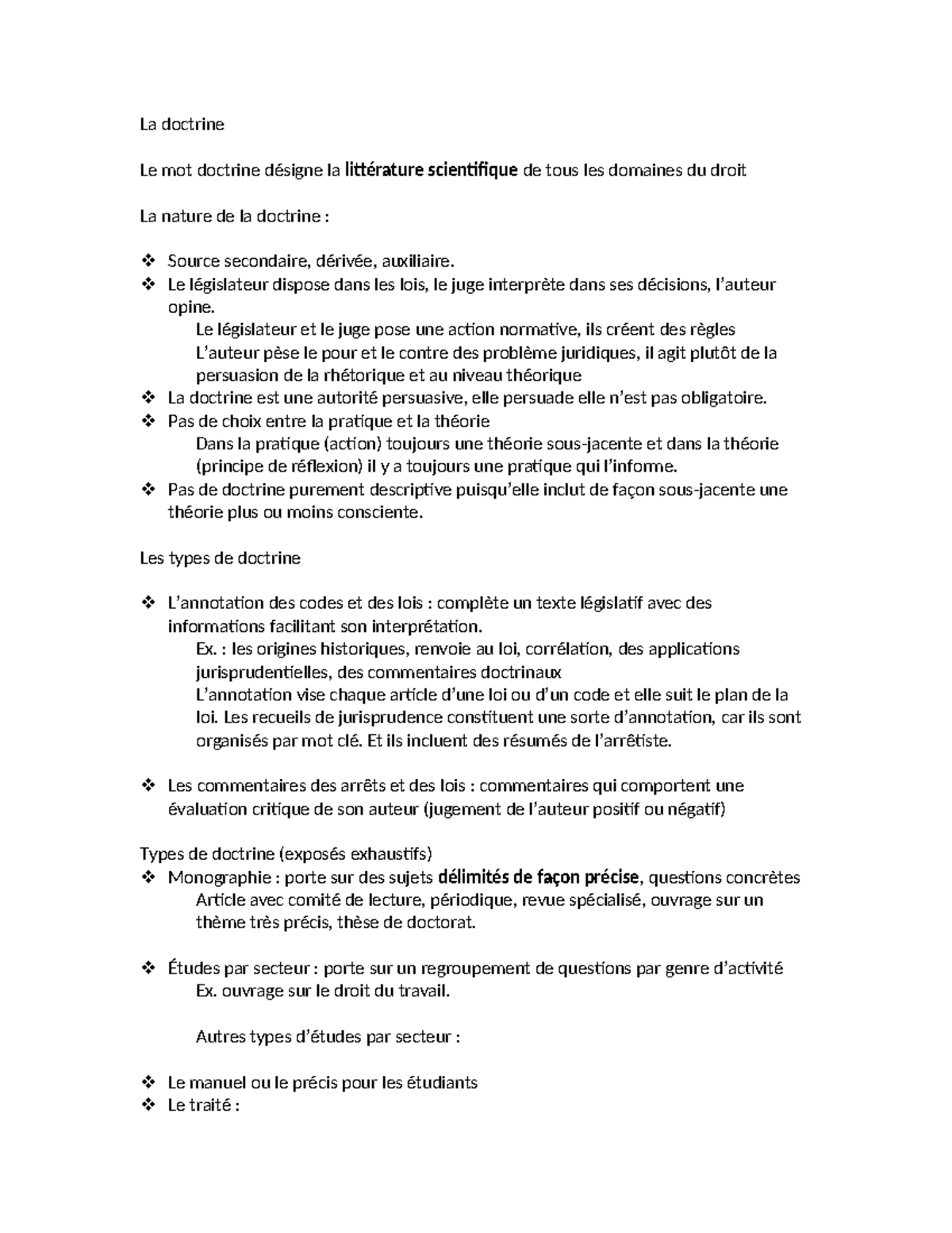 La doctrine juridique : notes de cours détaillées et types de doctrine ...