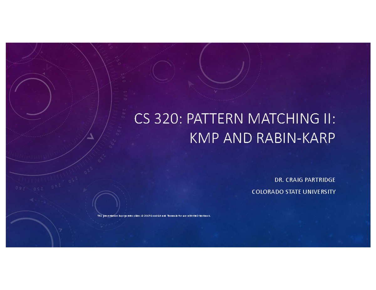 CS 320: Lecture on KMP & Rabin-Karp Pattern Matching Algorithms - Studocu