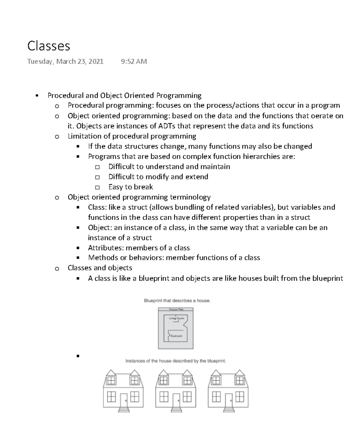 Classes - Lecture notes 8 - Procedural and Object Oriented Programming ...