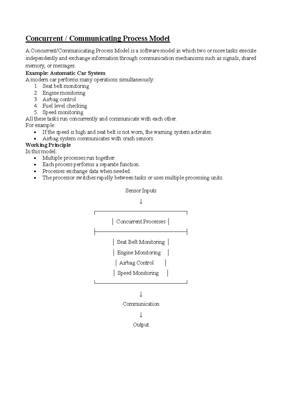 Concurrent Communicating Process Model Notes - Studocu