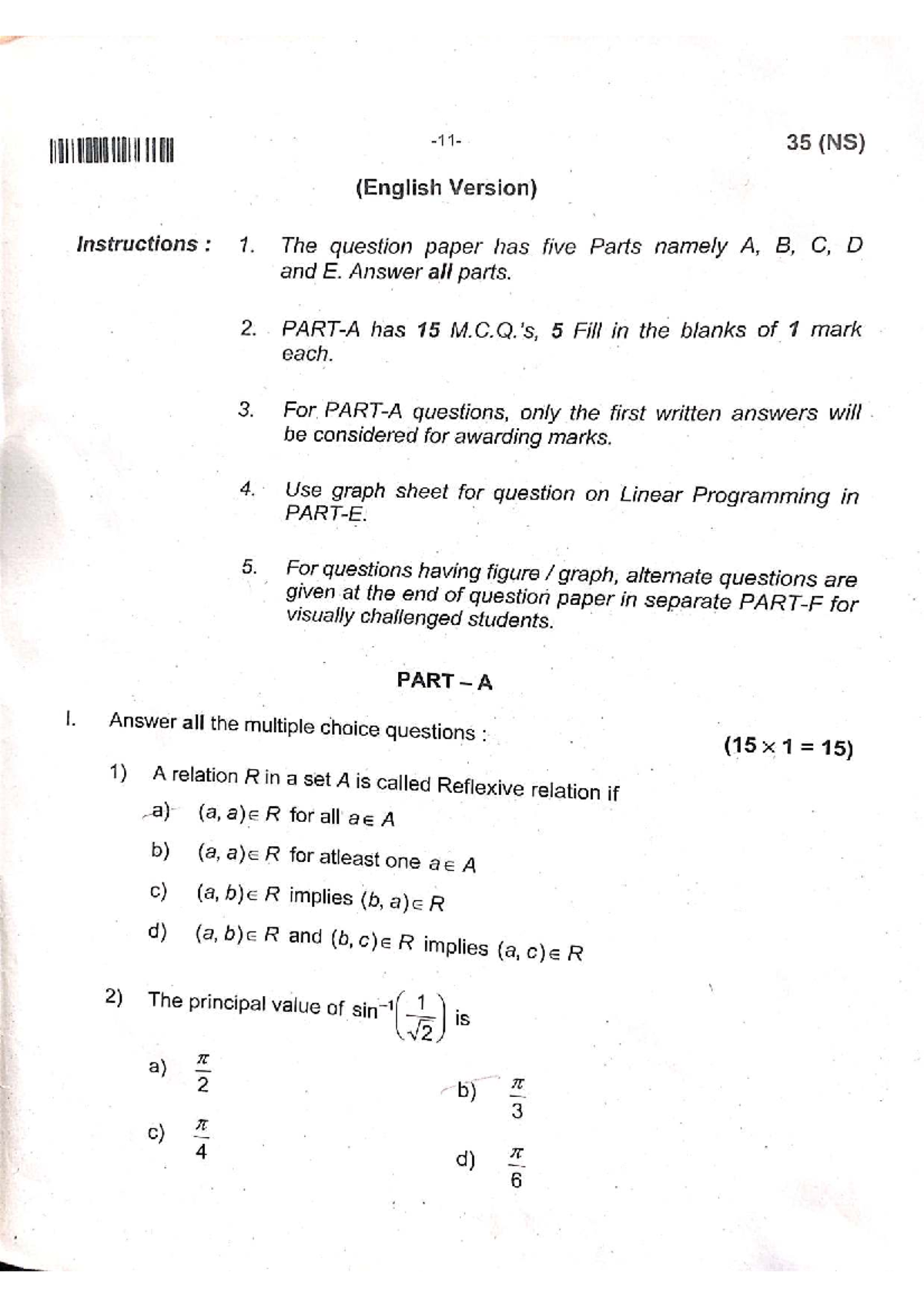 Maths Final Exam 2025 (NS): Comprehensive Question Paper - Studocu