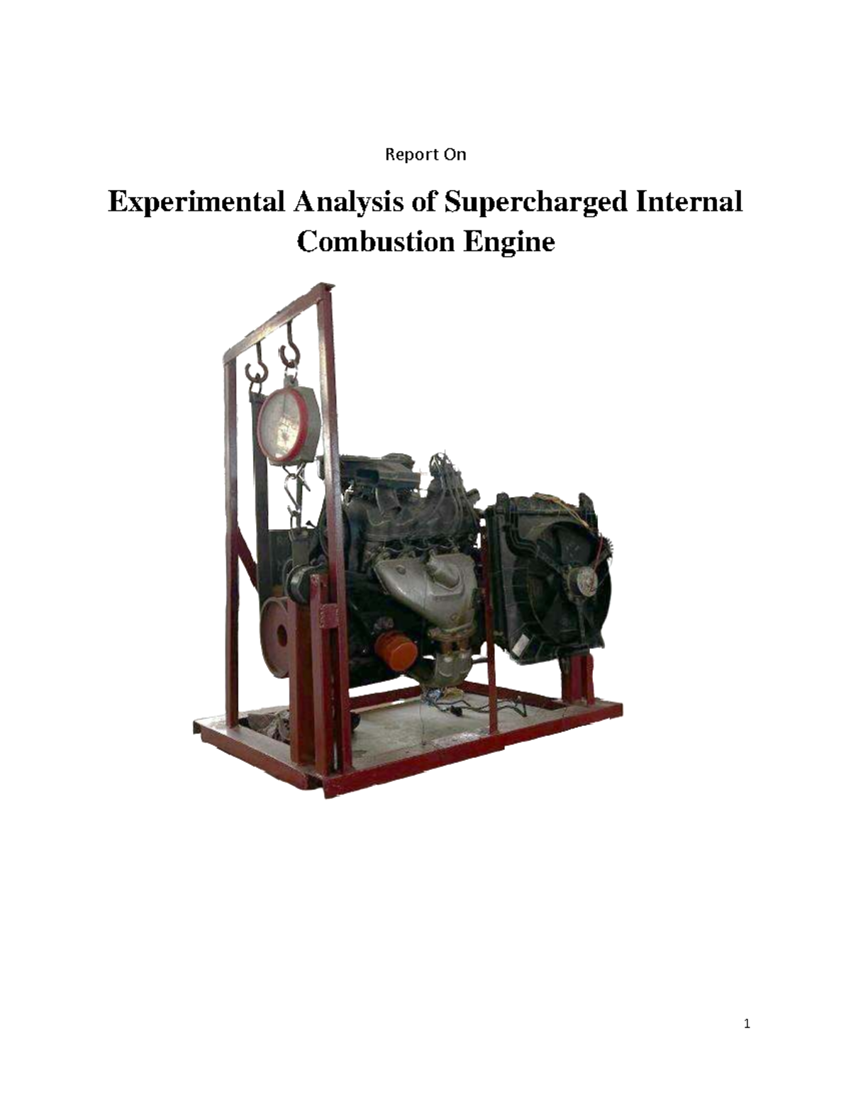 Experiment Analysis of Supercharged IC Engine - ME 802 - Studocu
