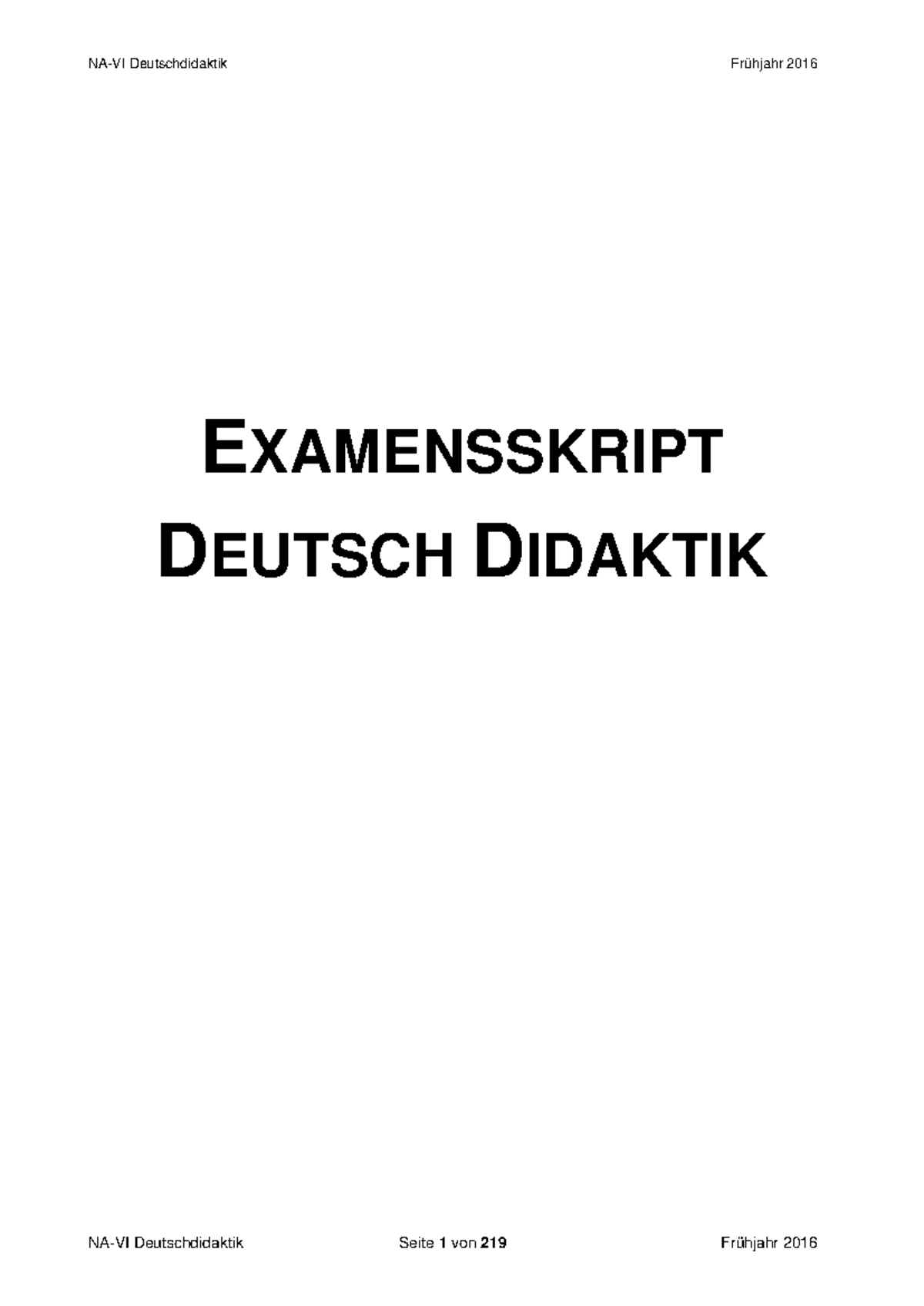 Deutschdidaktik - Examensskript: Literatur, Medien und Leseförderung - Document Preview