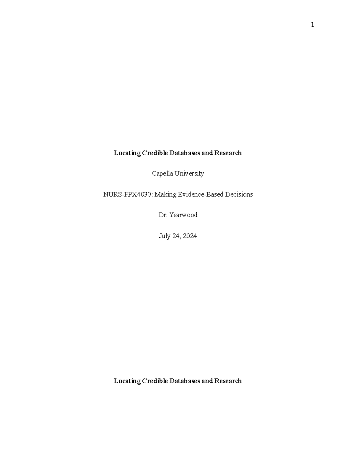 Locating Credible Databases for EBP in Nursing: A Guide - Studocu
