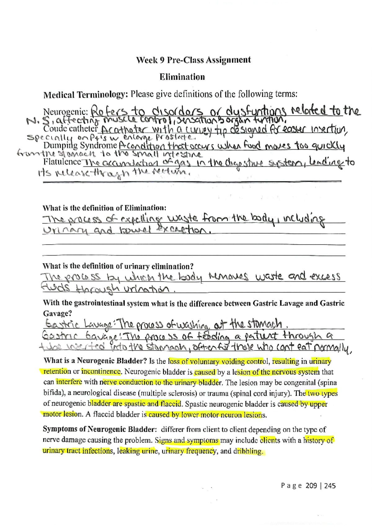 Cam Scanner 160 week 9 homework - Week 9 Assignment Elimination Medical ...
