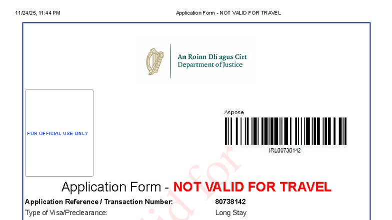Application Form for Long Stay Visa - NOT VALID FOR TRAVEL - Studocu