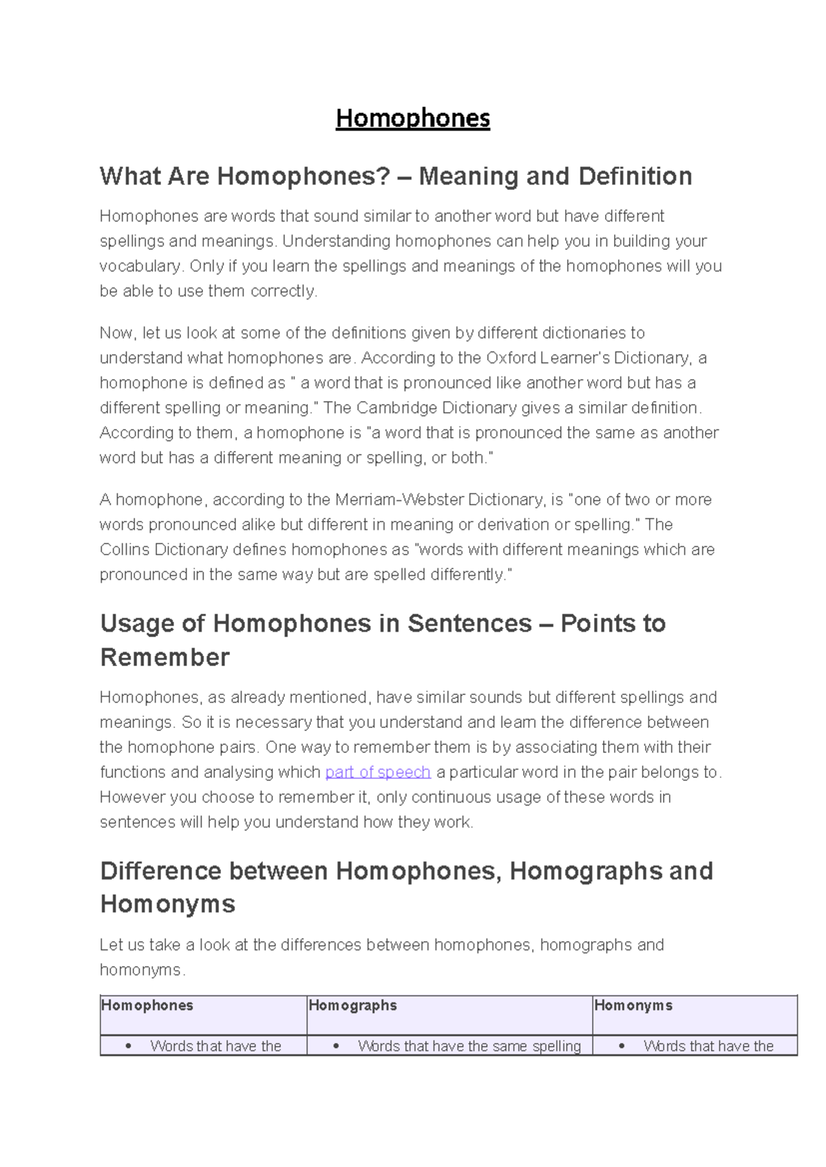 English - very important - Homophones What Are Homophones? – Meaning ...