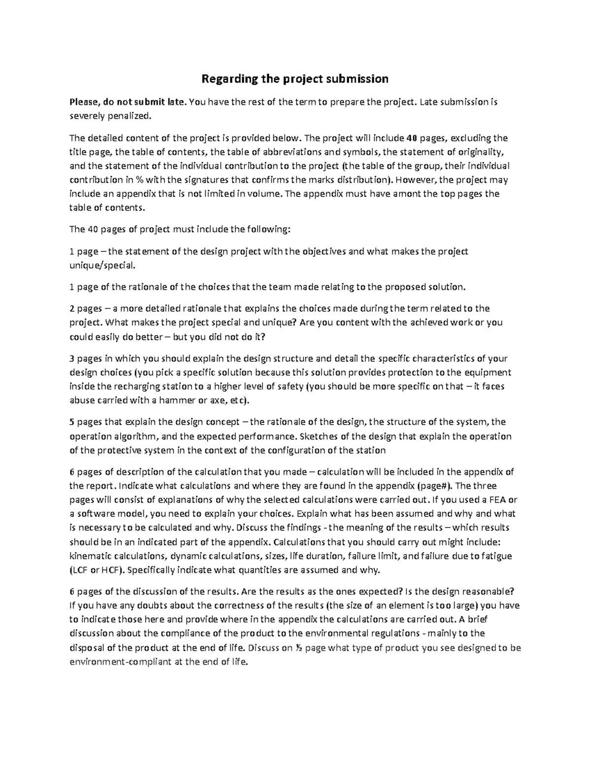 Regarding the project submission - Regarding the project submission ...