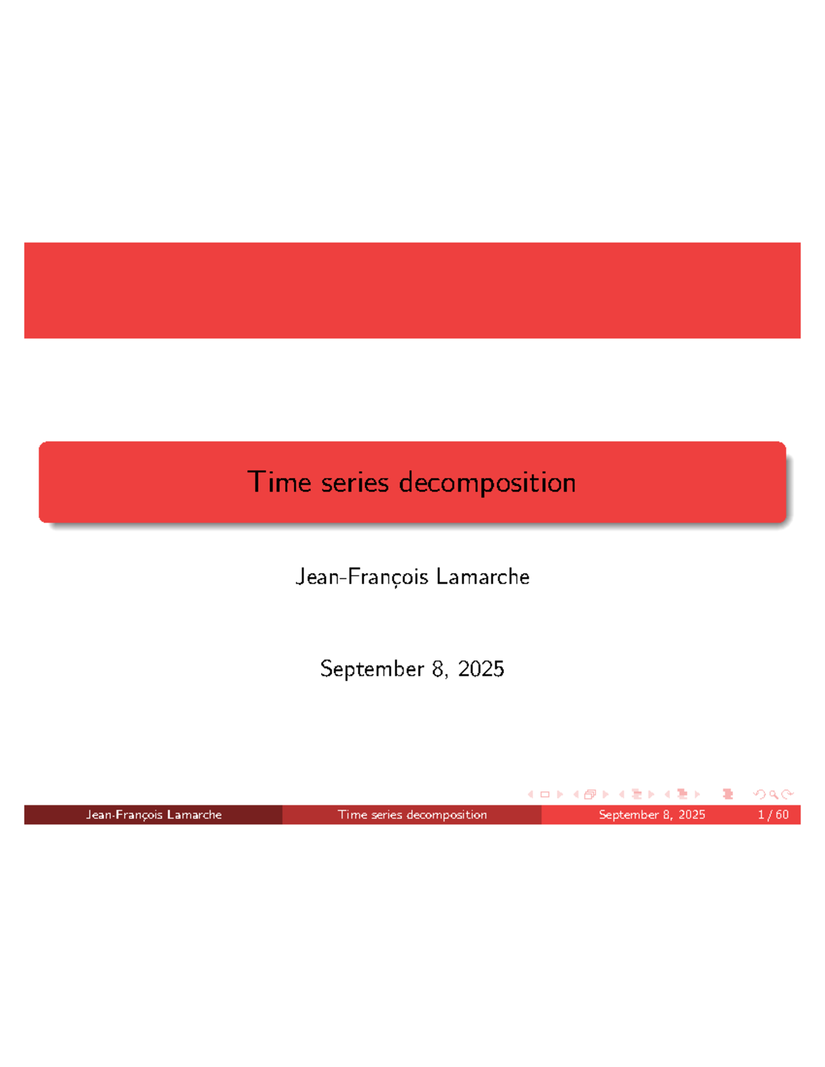 Time Series Decomposition Overview - Lamarche (Part 1) - Studocu