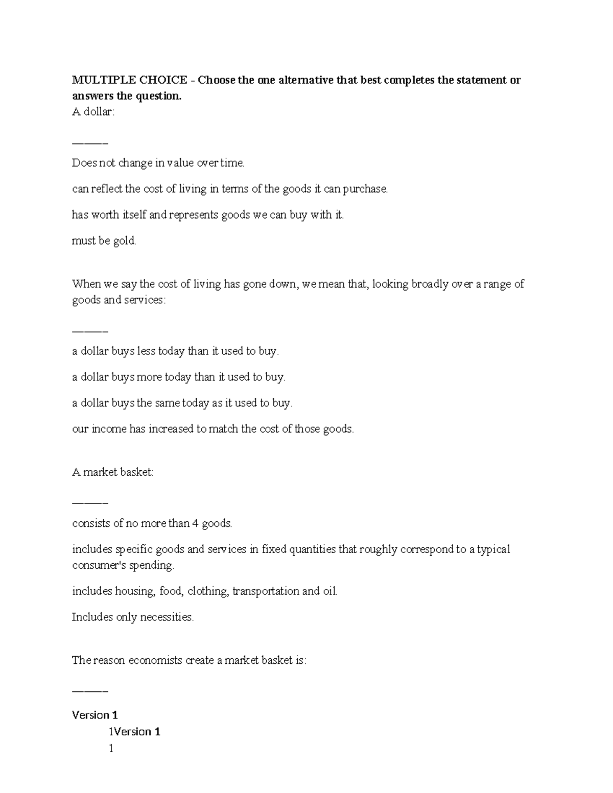 Chapter 8 - Review Questions on Cost of Living and CPI Analysis - Studocu