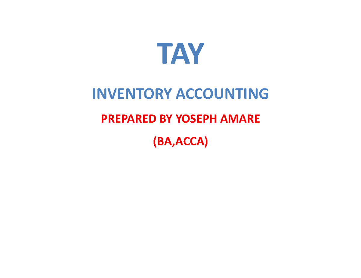 IAS 2 Inventory Accounting Overview for BA, ACCA Students - Studocu