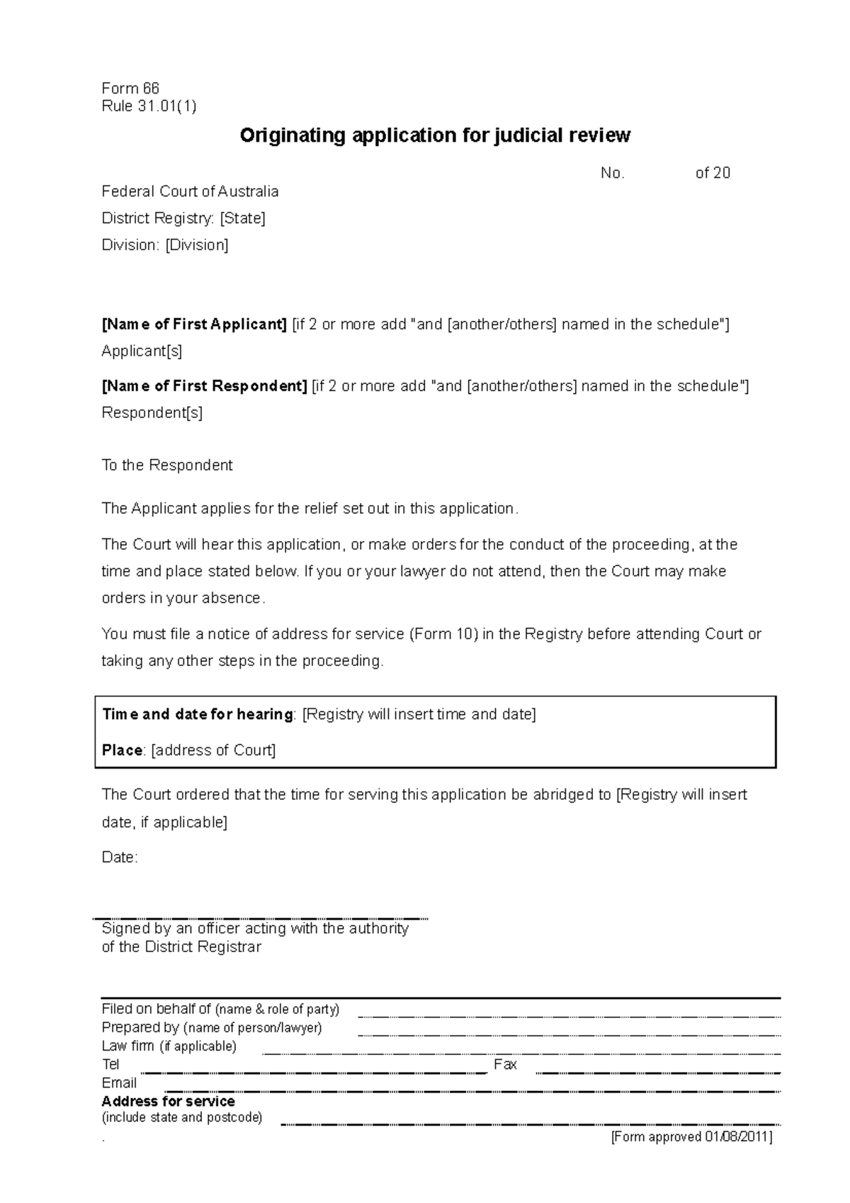 Judicial Review Application Example (Federal Court) - Final Version ...