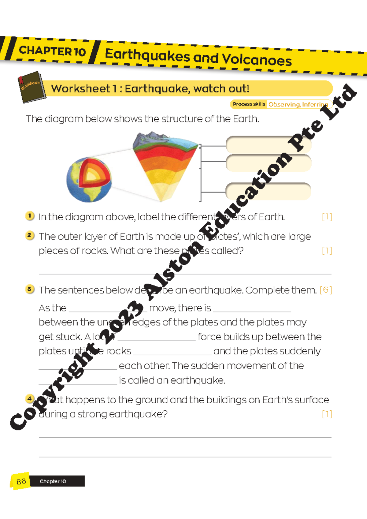 Earthquakes and Volcanoes Worksheet 1 & 2: Process Skills Activities ...