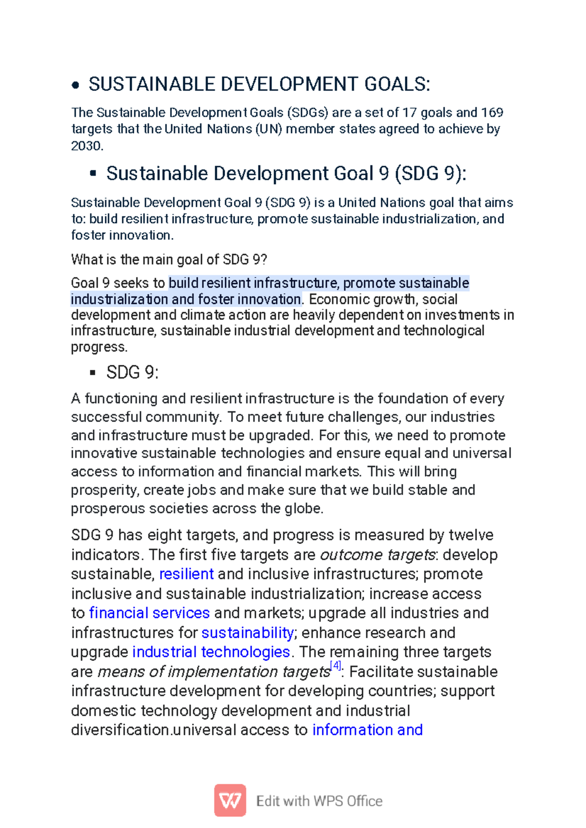 Sustainable Development Goals: Focus on SDG 9 - Industry, Innovation ...