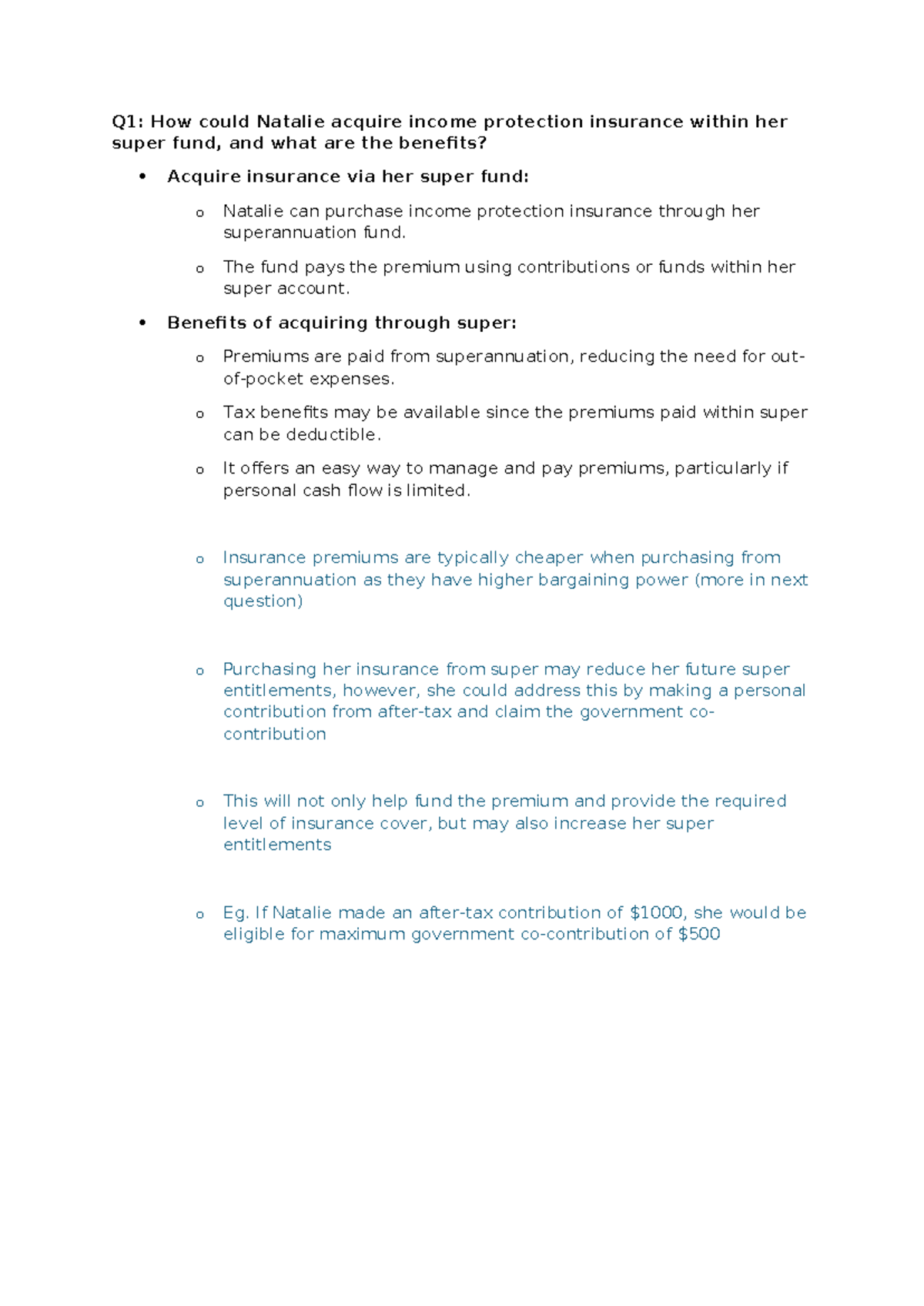 Income Protection Insurance Strategies - Tutorial 11 Answers - Studocu