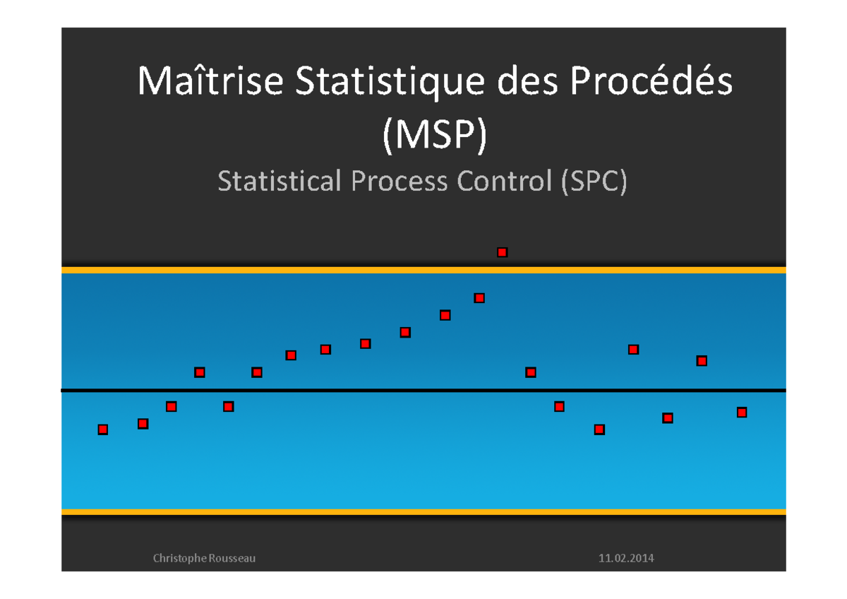 Maîtrise Statistique des Procédés (MSP) : Contrôle Statistique des ...