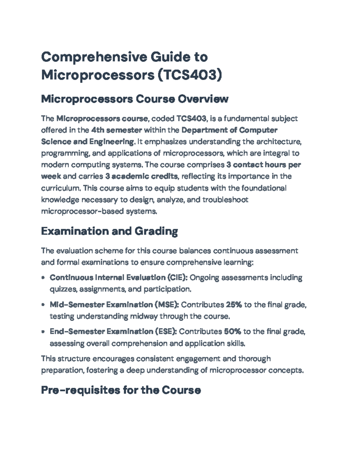 Comprehensive Overview of Microprocessors (TCS403) Course Essentials ...
