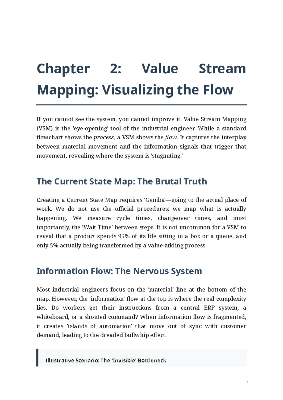 Chapter 2: Value Stream Mapping - Visualizing Flow & Improvement - Studocu