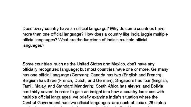 Does every country have an official language - Germany has one official ...