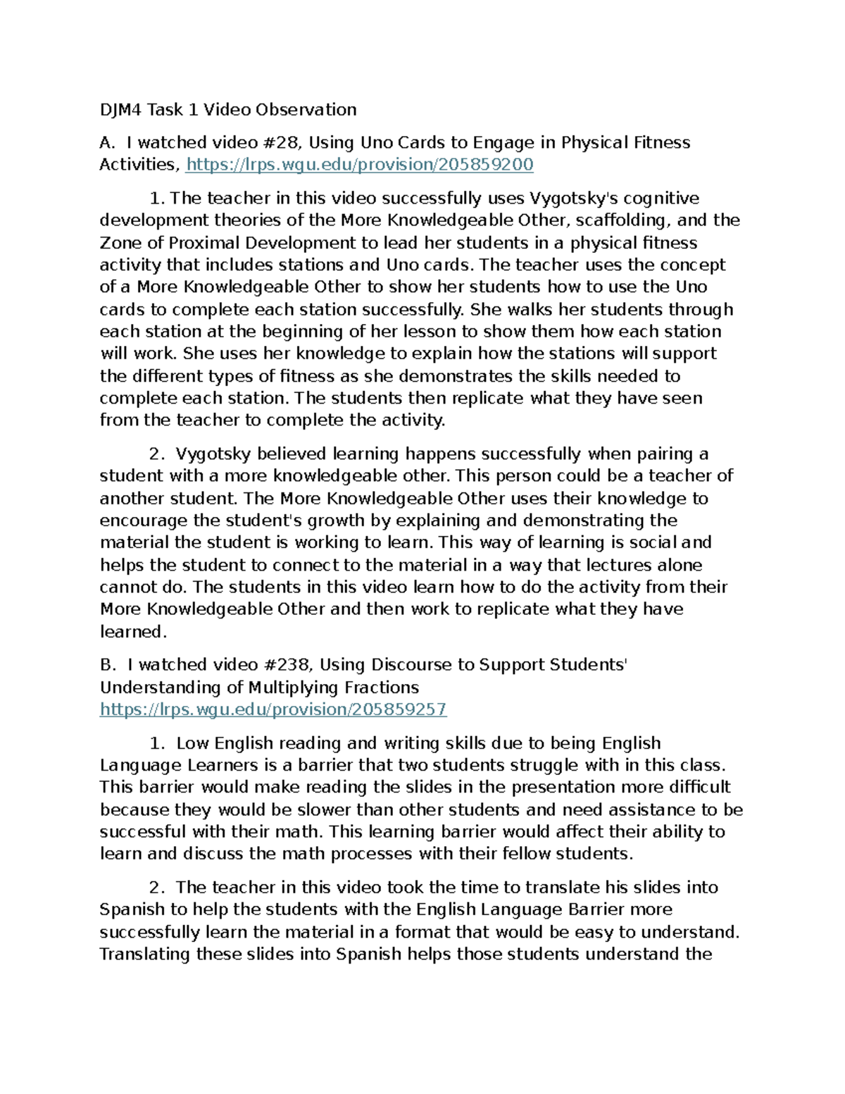 D094 Task 1 - I passed this task on my first try. This is my paper for ...