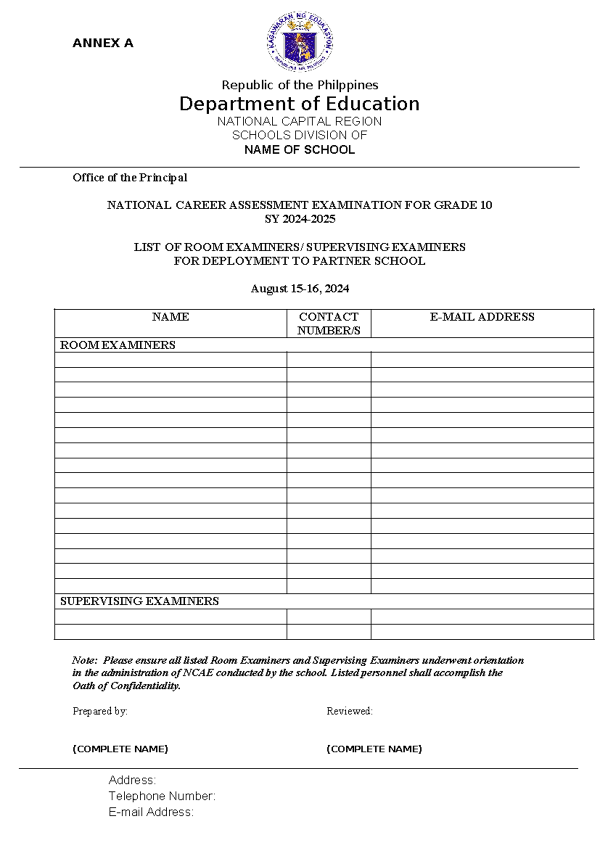 Annex A - Please give your document a descriptive and clear title ...