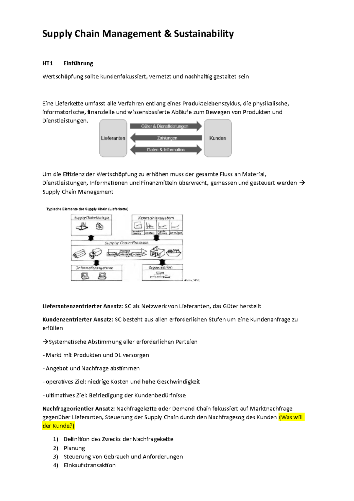 Supply Chain Management Zusammenfassung - Supply Chain Management ...