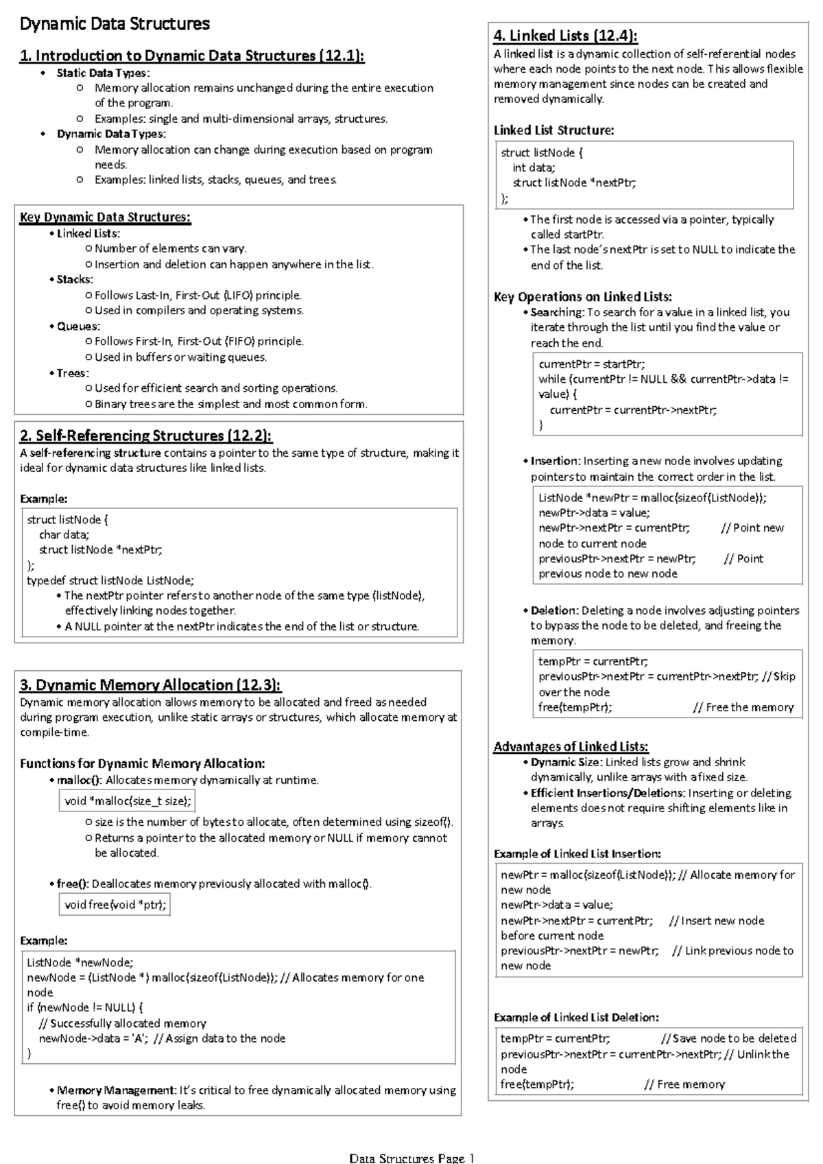 CP143 Lecture Summary: Essential Concepts and Functions in C ...