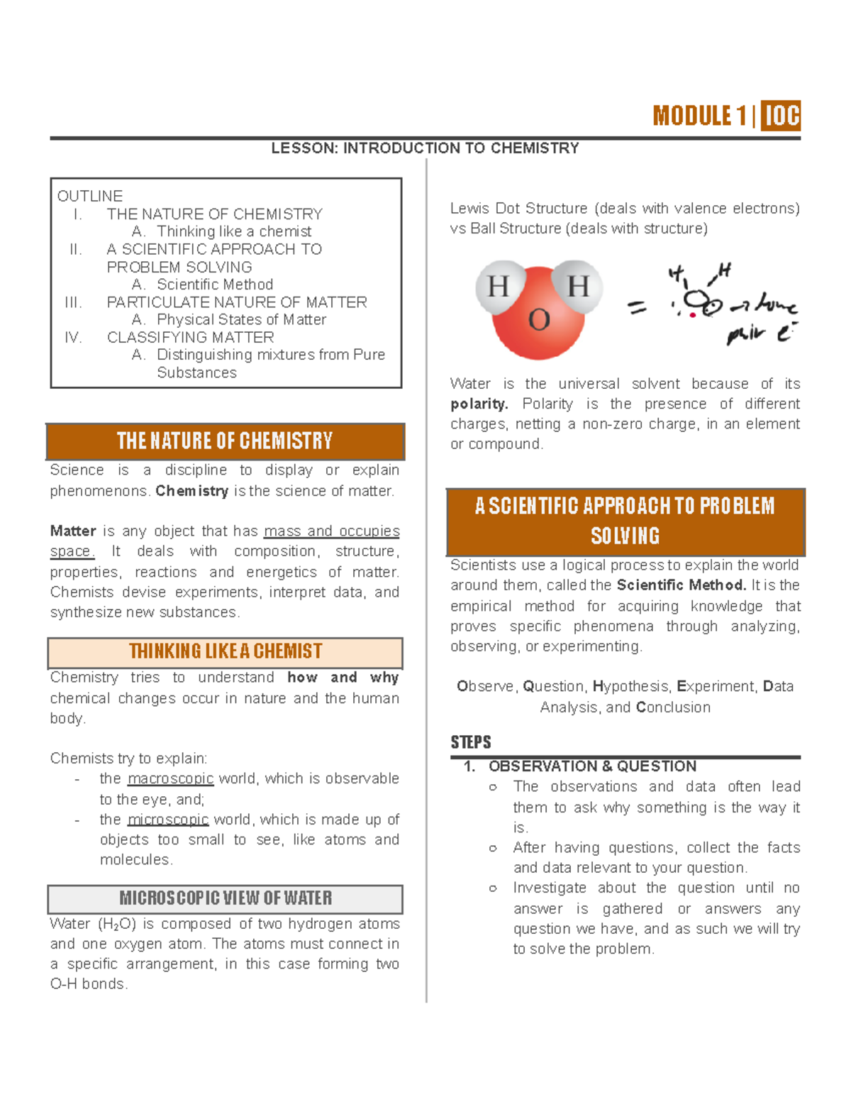 Inorganic Chemistry M1 Lecture Notes: Introduction to Chemistry - Studocu