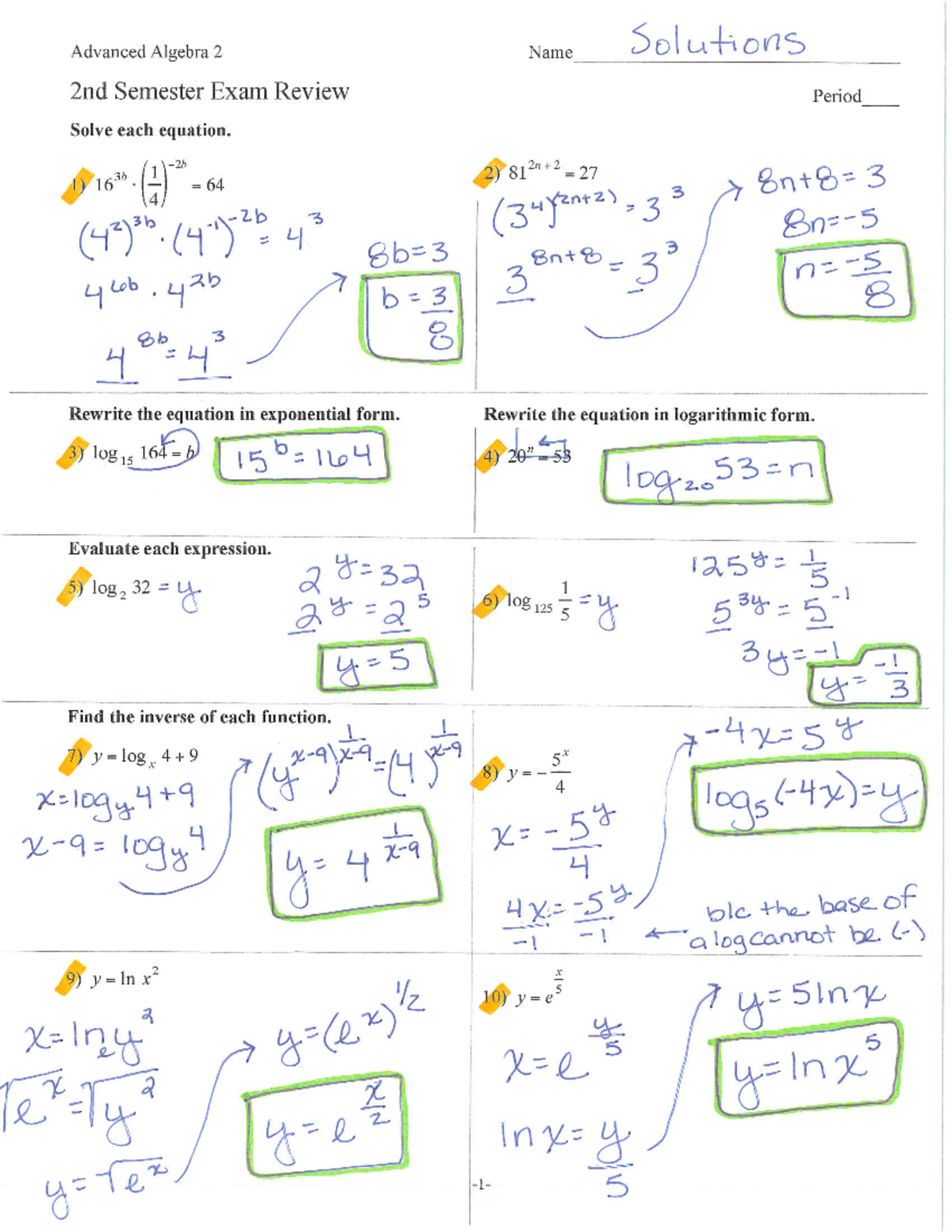 Final Exam Study Guide for MATH 101: Key Concepts and Solutions - Studocu
