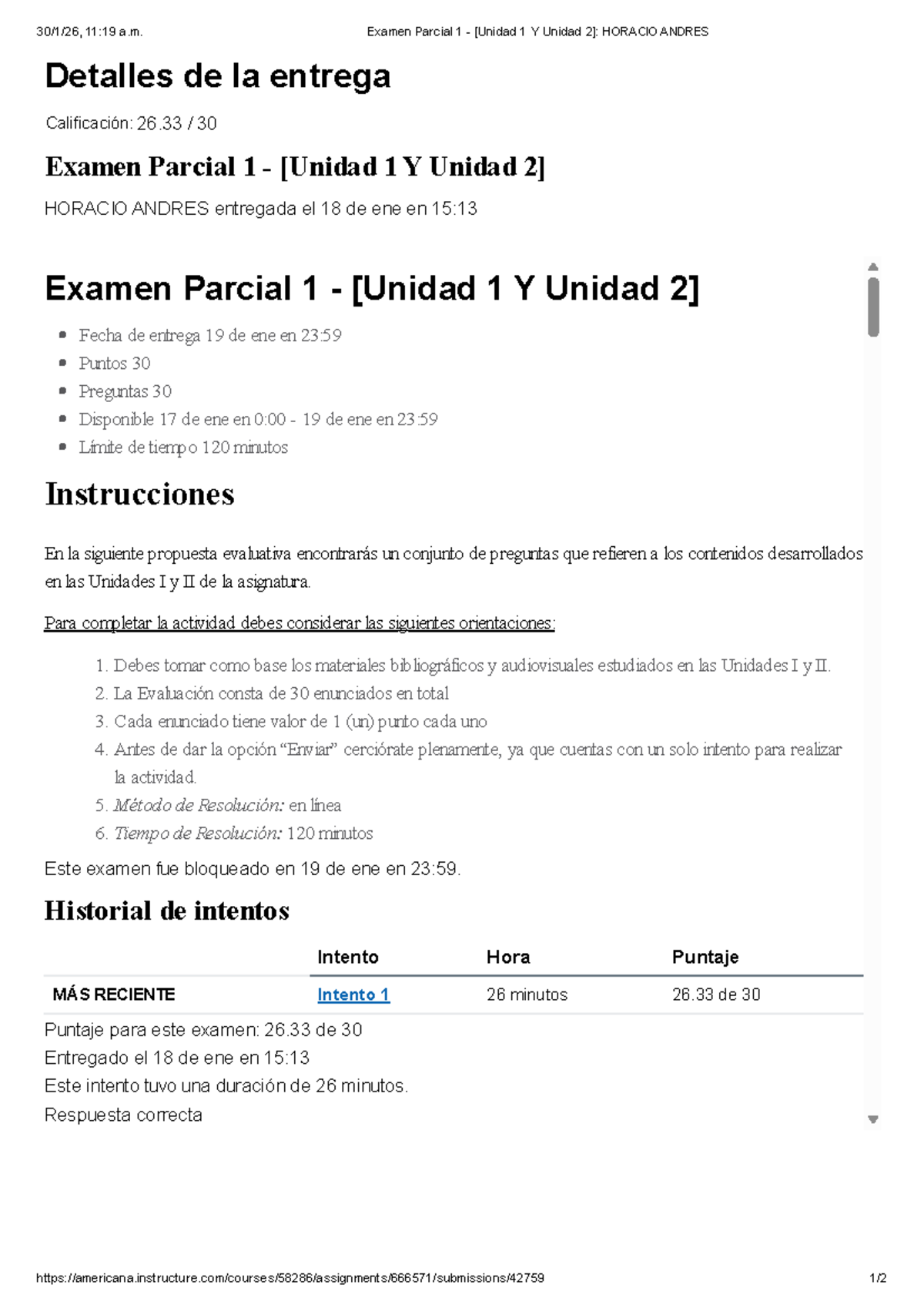 Examen Parcial 1 - Unidad I y II - Gestión de Talento Humano II - Studocu