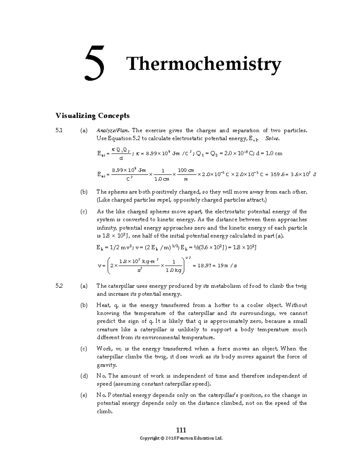 General Chemistry 14E Chapter 5: Thermochemistry Concepts and Exercises ...