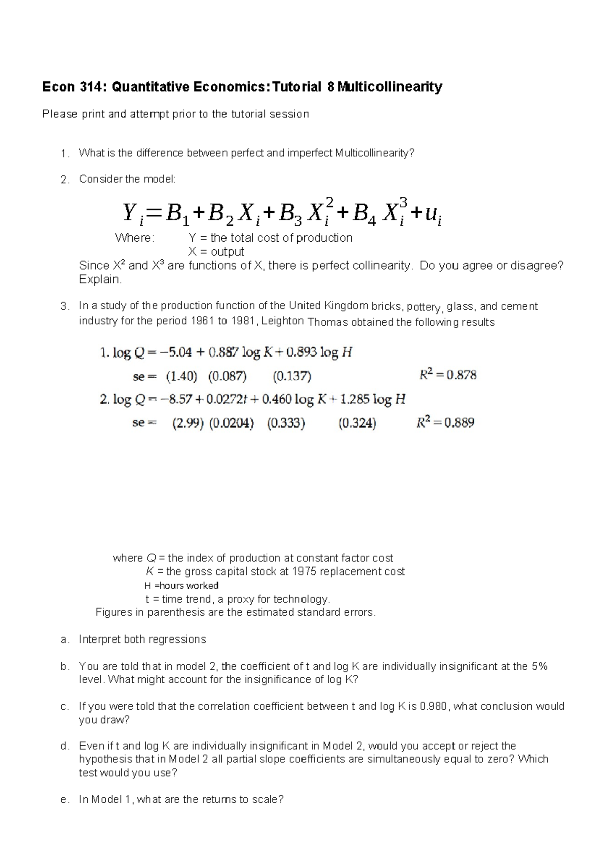 Econ 314: Quantitative Economics - Tutorial 8 on Multicollinearity ...