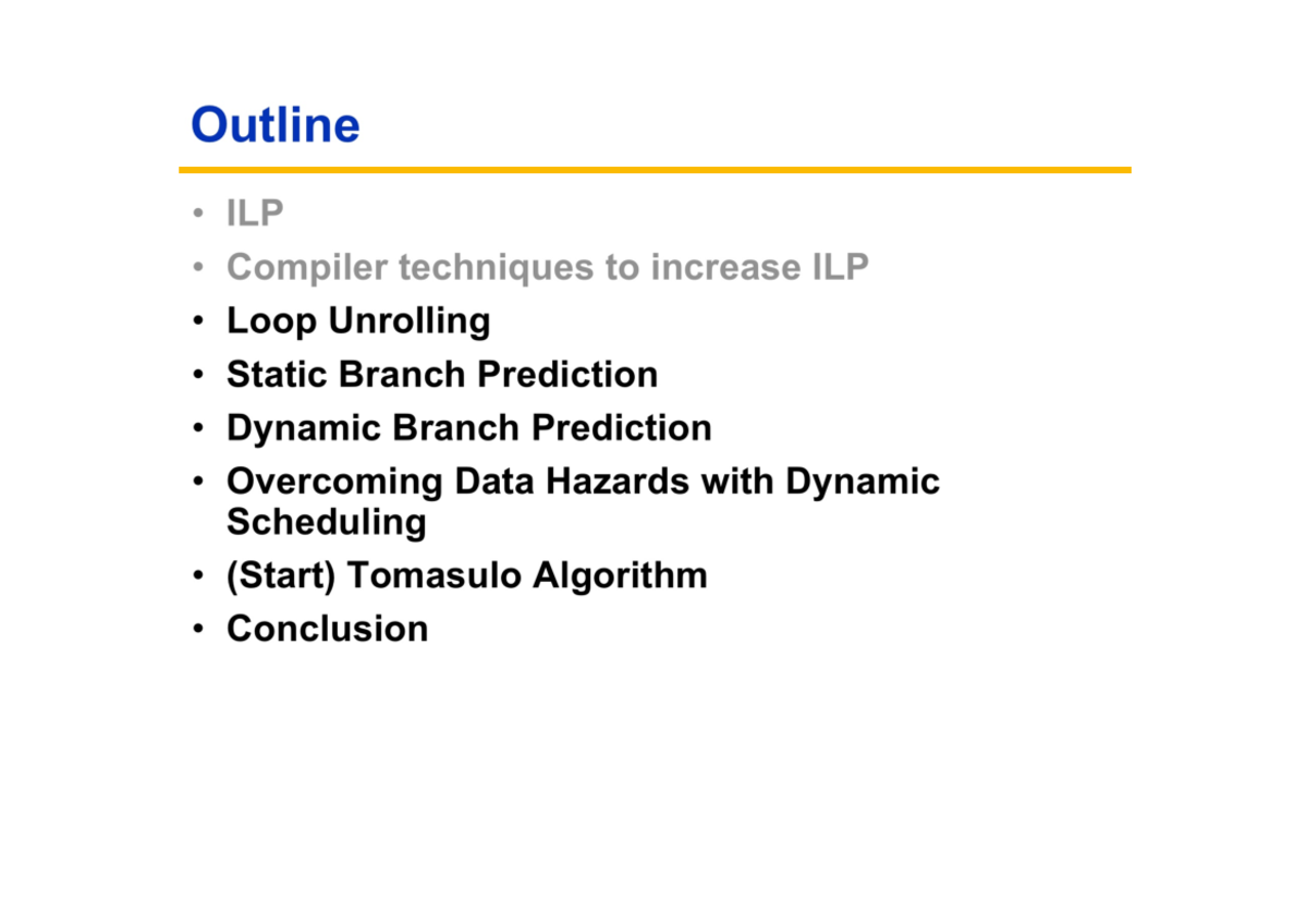 M2 1 - ILP Compiler Techniques: Loop Unrolling & Branch Prediction ...