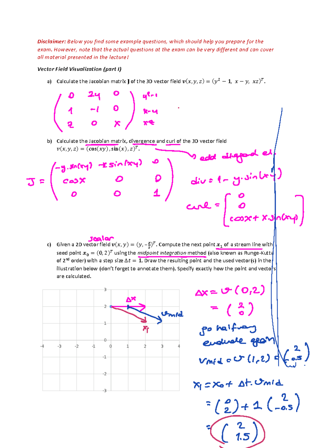 Vector Field Visualization (Part I) Exam Prep Questions - Studocu