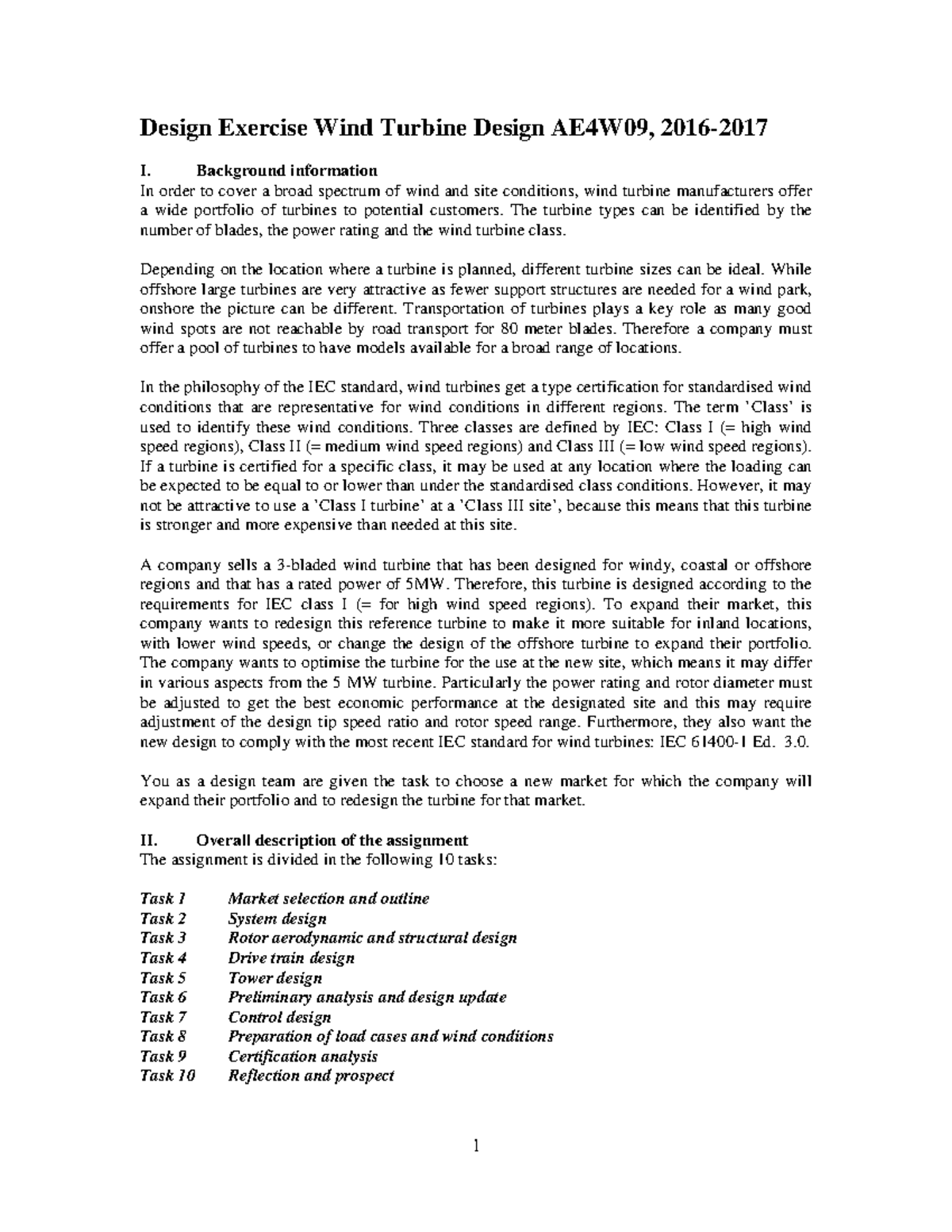 Wind Turbine Design Optimization for Inland Locations AE4W09 - Studeersnel