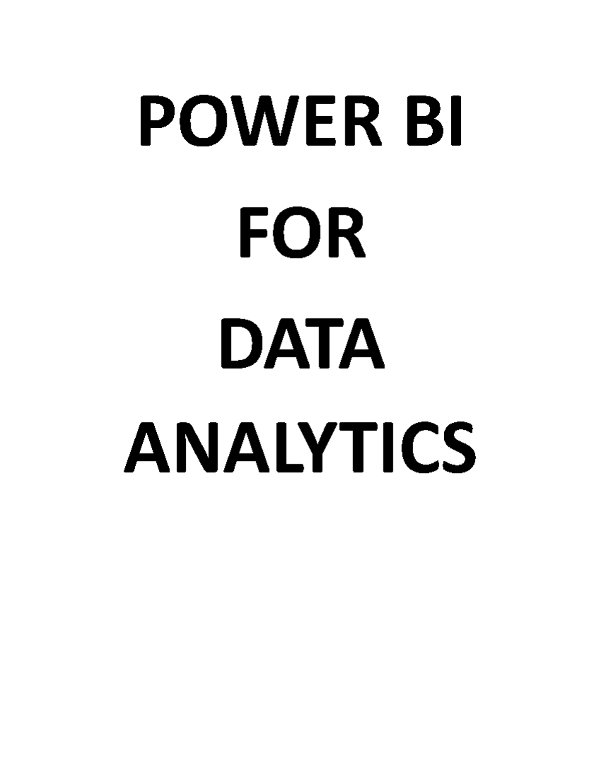 Power BI for Data Analytics: A Comprehensive Overview of Units 1-5 ...