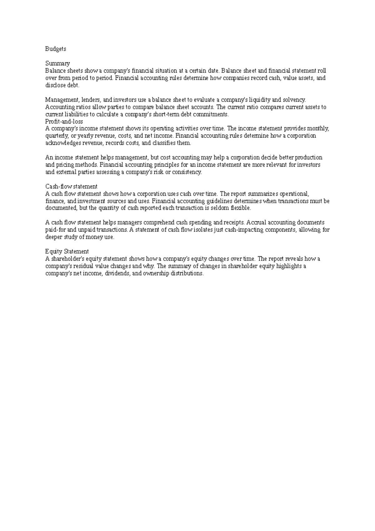 Financial Accounting Overview: Key Statements & Their Insights - Studocu