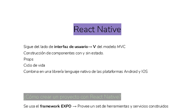 Progra 3 - Final Exam - Resumen Completo de React Native - Studocu