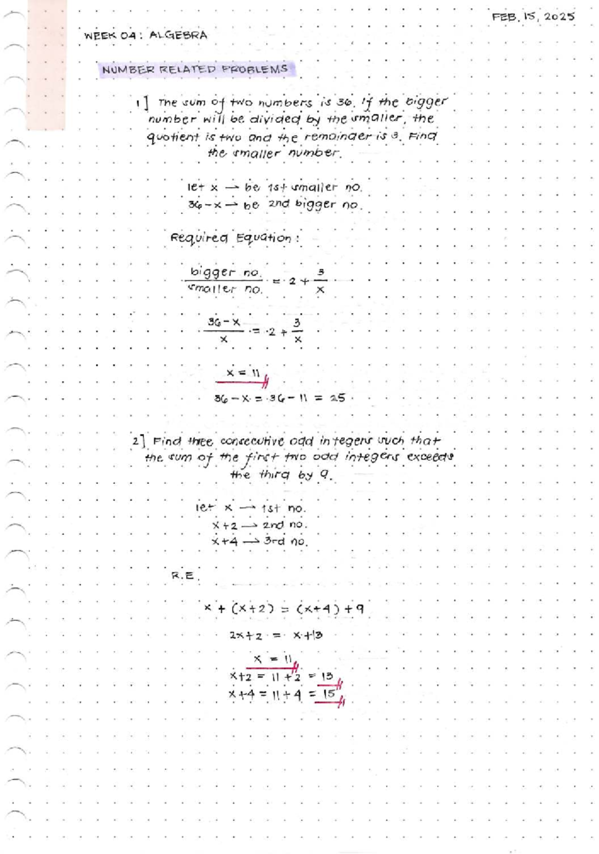 WEEK 04: ALGEBRA NOTES ON NUMBER RELATED PROBLEMS - Studocu