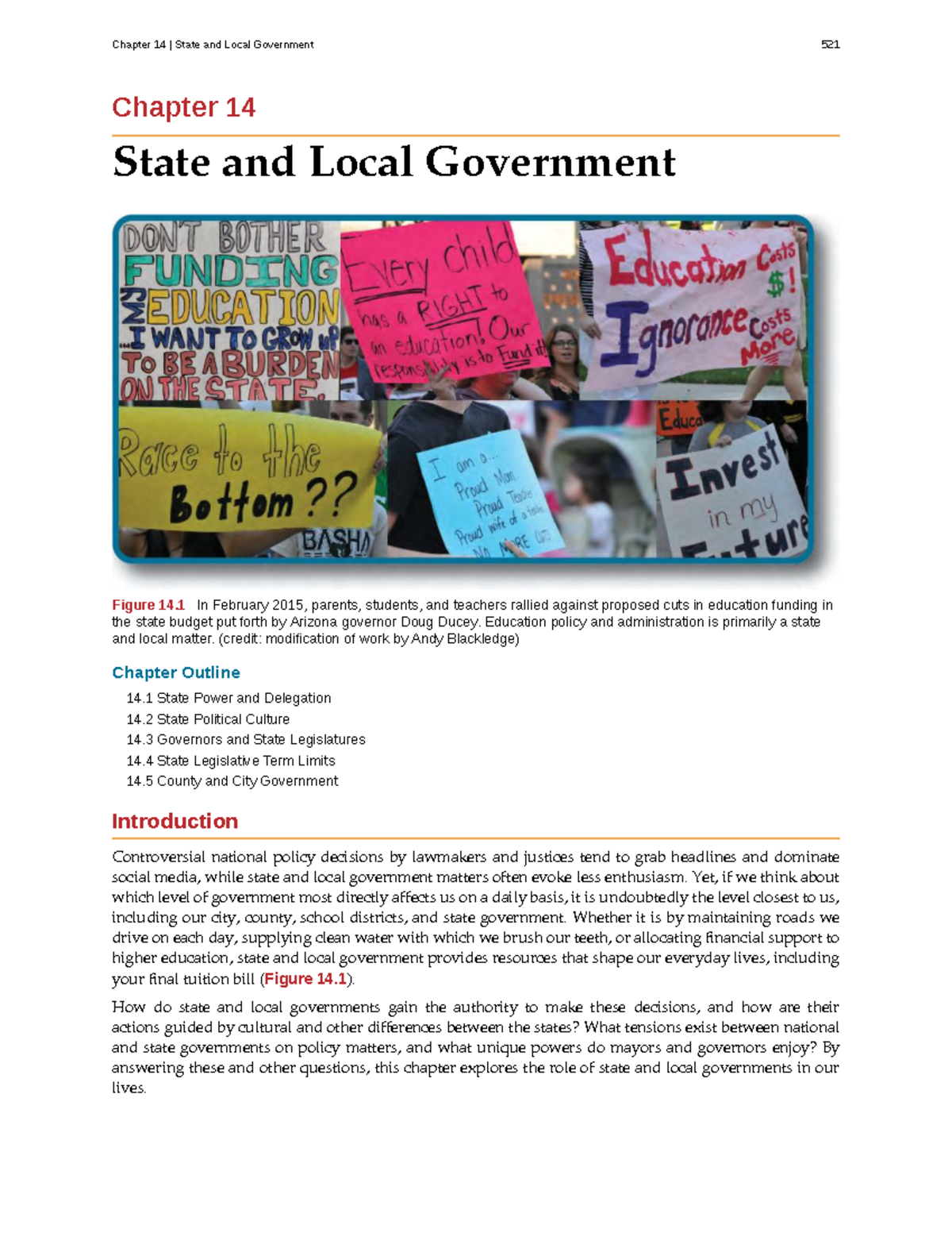 Chapter 14: State and Local Government Overview in the U.S. System ...